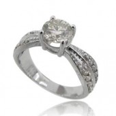 Designer Ring with Certified Diamonds in 14k White Gold - LR0605P